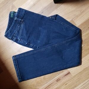 Ralph Lauren mid rise dark wash jeans.